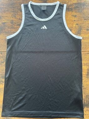 adidas Black Tank Top with Light Gray Trim